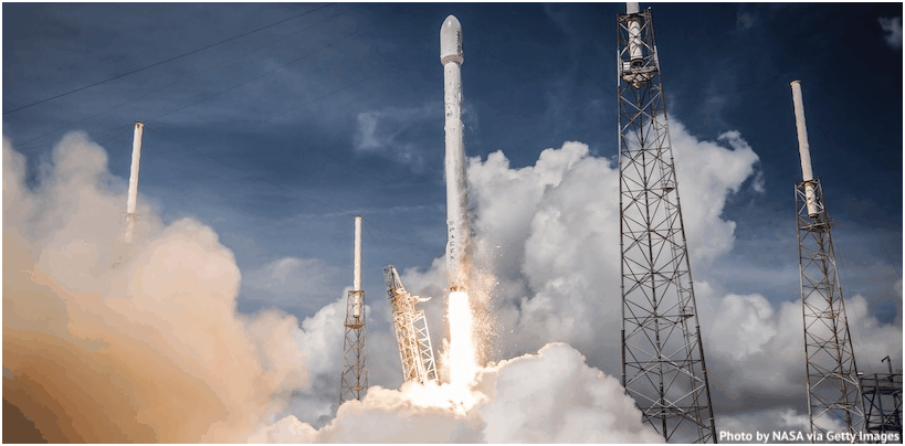 Aterrizando el Falcon 9 paso en una plataforma flotante