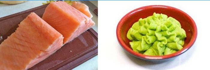 Filete de pescado rojo y wasabi