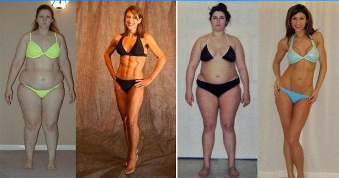 Chicas antes y después de perder peso