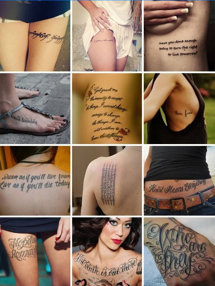 Tatuajes con inscripciones populares