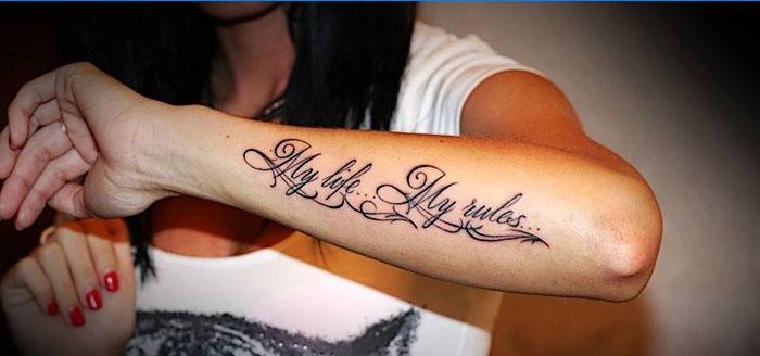 Letras para tatuaje sobre la vida.