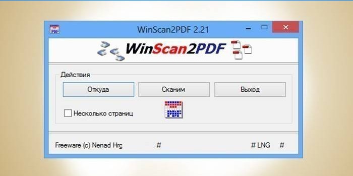 Ventana de utilidad WinScan2PDF