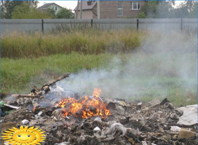 Cómo incinerar adecuadamente la basura en el sitio.