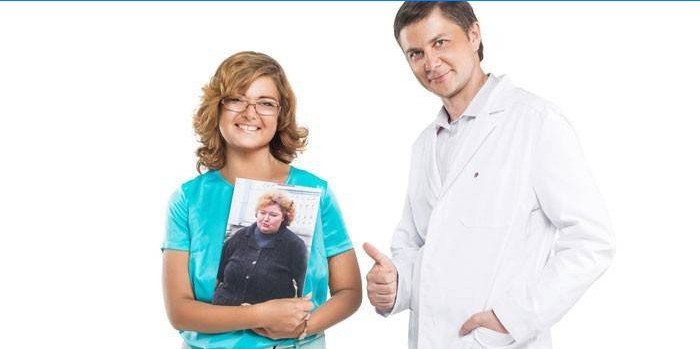 Dr. Gavrilov y una mujer más delgada.