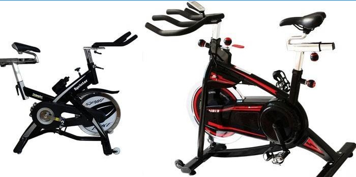 Dos modelos de bicicletas de ejercicio de inercia.