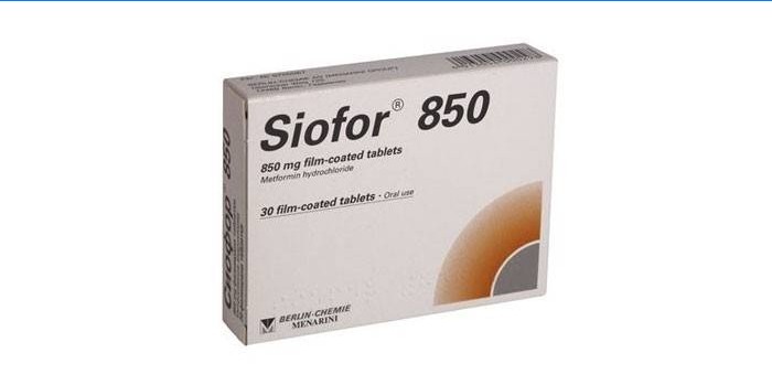 Siofor 850 tabletas por paquete