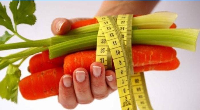 Vegetales bajos en calorías y un centímetro