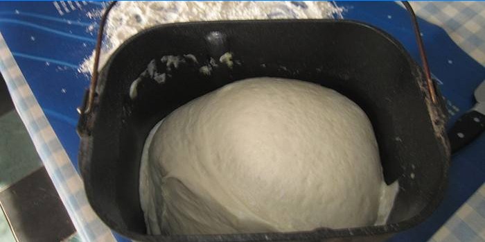 Masa preparada en un recipiente para una máquina de pan
