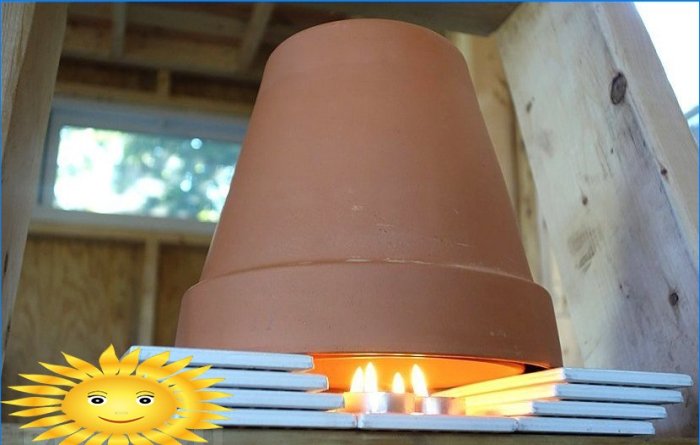 Fuentes de calor alternativas: calentador de refuerzo de velas