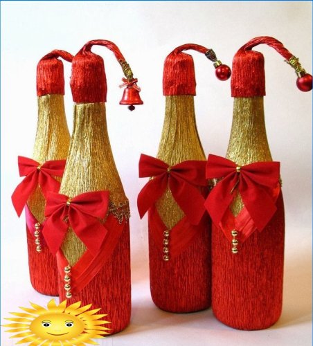 Ideas para decorar una botella de champán en Navidad