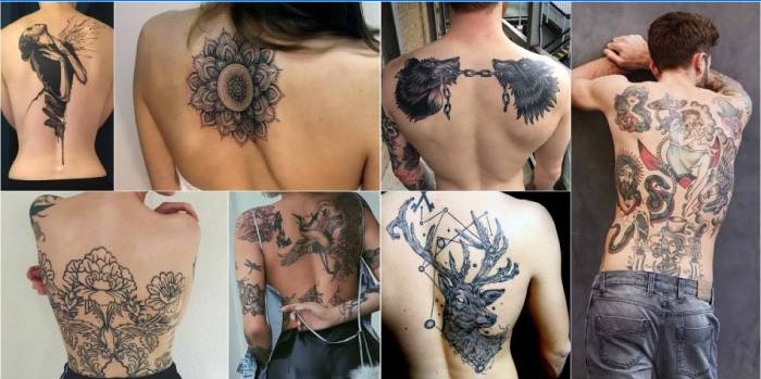 Tatuajes de mujeres y hombres en la espalda