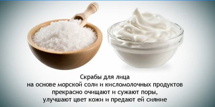 Exfoliante facial de crema agria y sal
