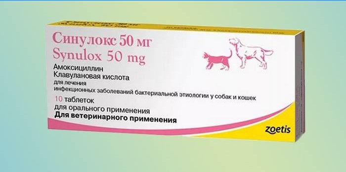 Sinulox tabletas en paquete