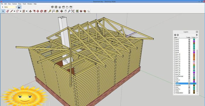 Diseñar una casa de troncos en SketchUp