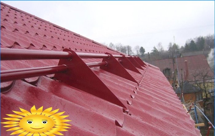 Barandillas de techo: instalación e instalación de protectores de nieve.