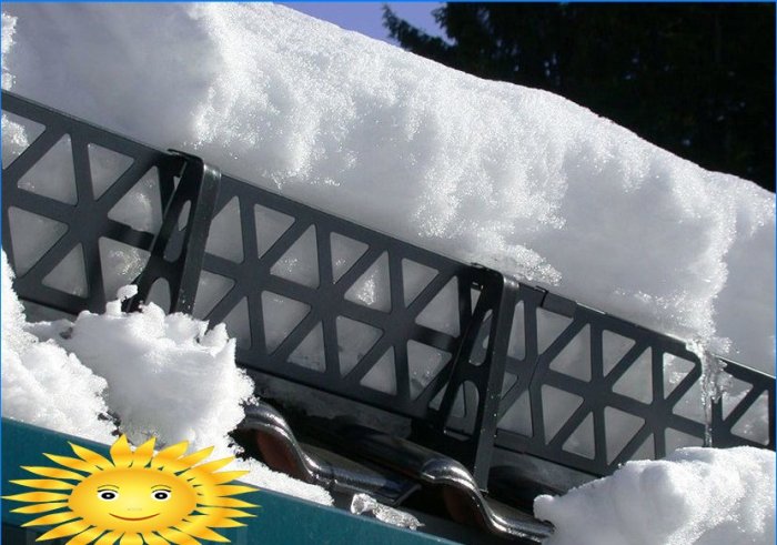 Barandillas de techo: instalación e instalación de protectores de nieve.