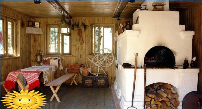 Interior de la cabaña rusa