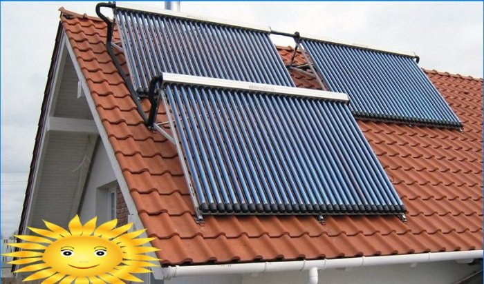 Colector solar de vacío para calefacción doméstica