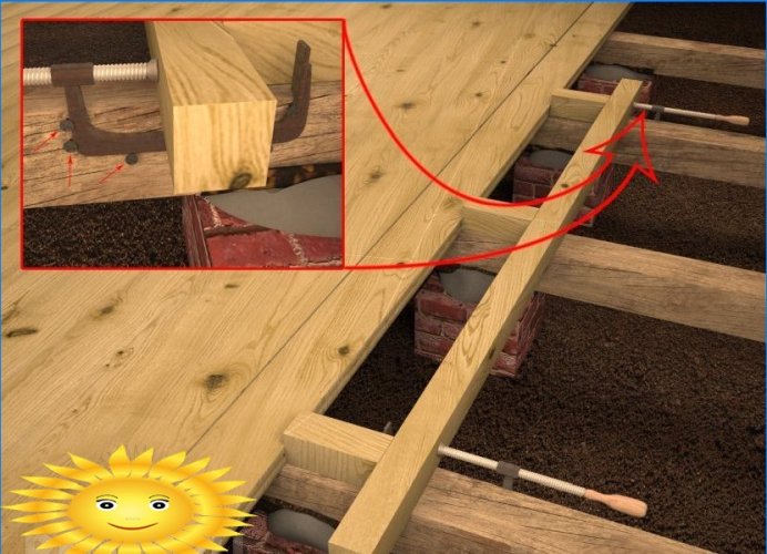 Clase magistral: cómo colocar un piso de madera sobre troncos con sus propias manos