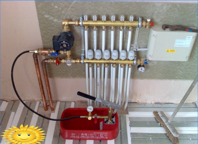 Configuración y ajuste de una calefacción por suelo radiante de agua