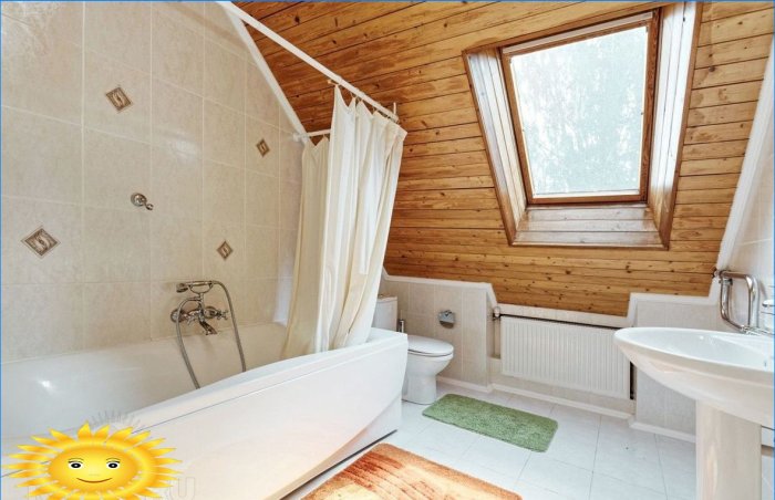 Cuarto de baño en una casa de madera