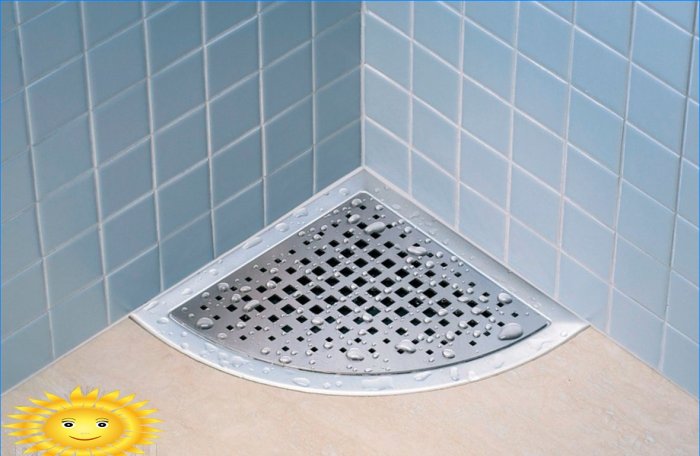 Desagüe de ducha debajo de las baldosas: reglas de diseño e instalación.