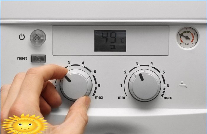 Ajuste de la temperatura del medio de calentamiento de la caldera eléctrica.