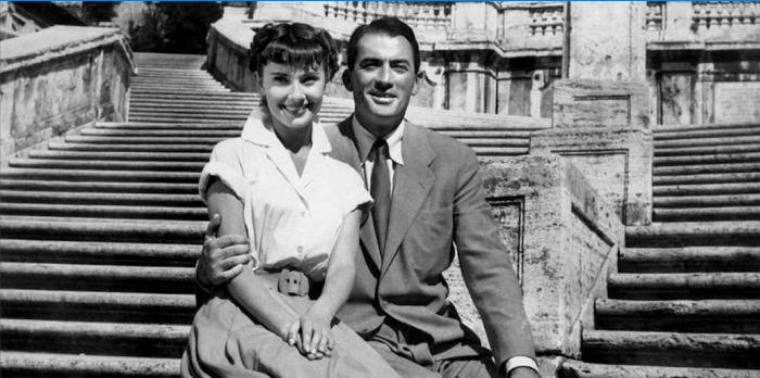 Audrey Hepburn y Gregory Peck dúo en vacaciones romanas