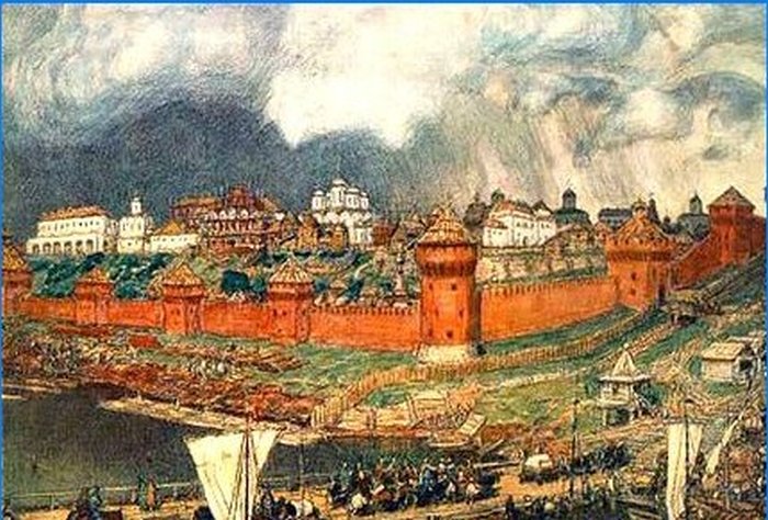 Kremlin de Moscú a finales del siglo XV.