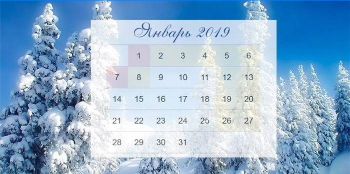 Calendario enero