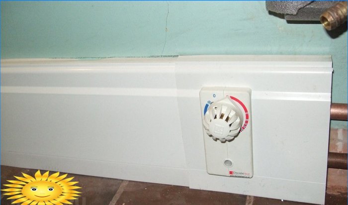 Radiador de zócalo con termostato