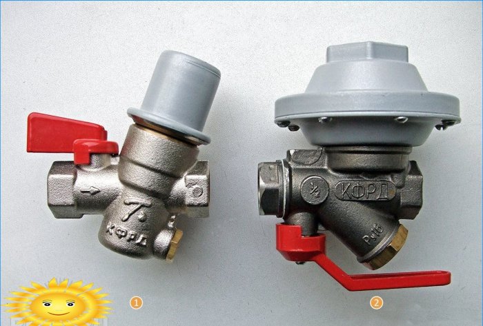 Reductor o regulador de presión de agua en el sistema de suministro de agua.