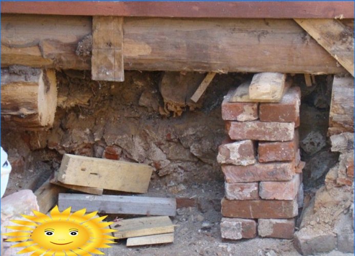 Reparación de una casa antigua: cómo reemplazar la corona inferior de una casa de troncos