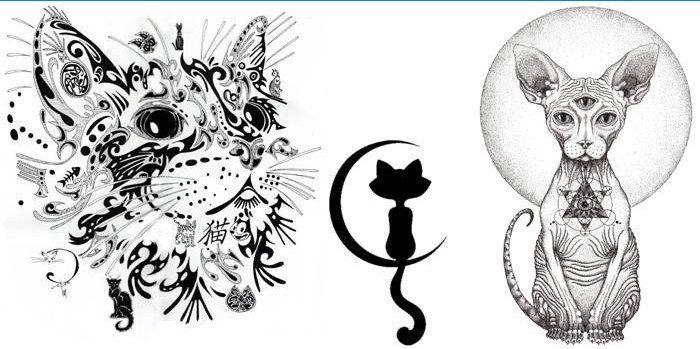 Opciones de tatuaje de gato