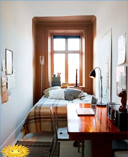 Una habitación estrecha con una ventana: ejemplos de disposición