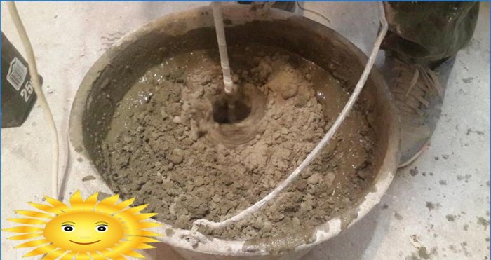 Preparación de yeso de cemento.