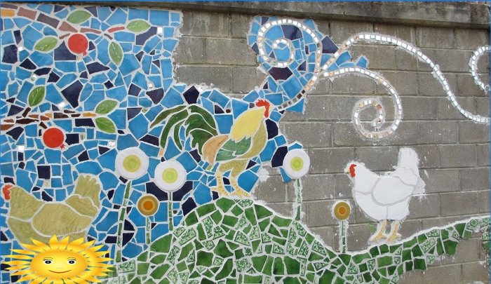 Mosaico de azulejos rotos