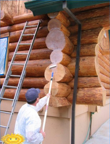 Cómo y qué procesar los extremos de las llantas de la casa de troncos.