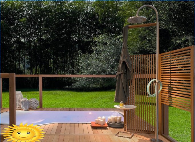 Fotos e ideas para organizar una ducha de verano para una residencia de verano.