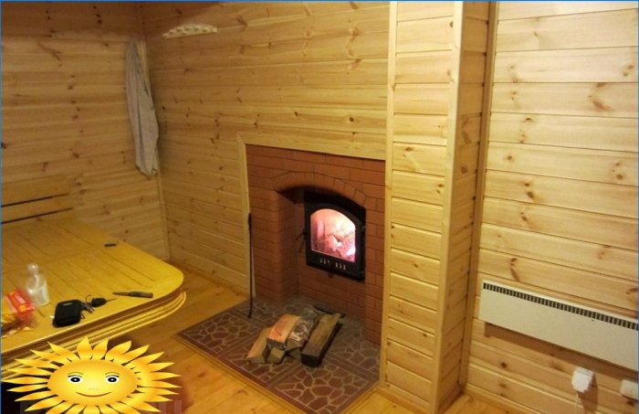 Estufa de sauna con cámara de combustión externa