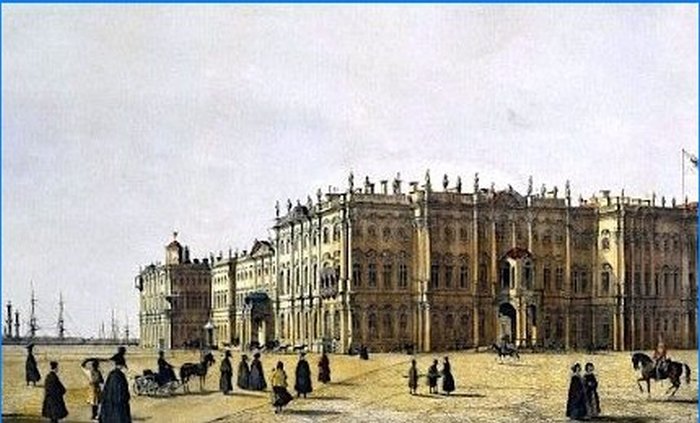 Vista del Palacio de Invierno desde el Almirantazgo
