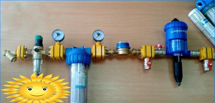 Unidad de tratamiento de agua lista para usar con reductor de presión