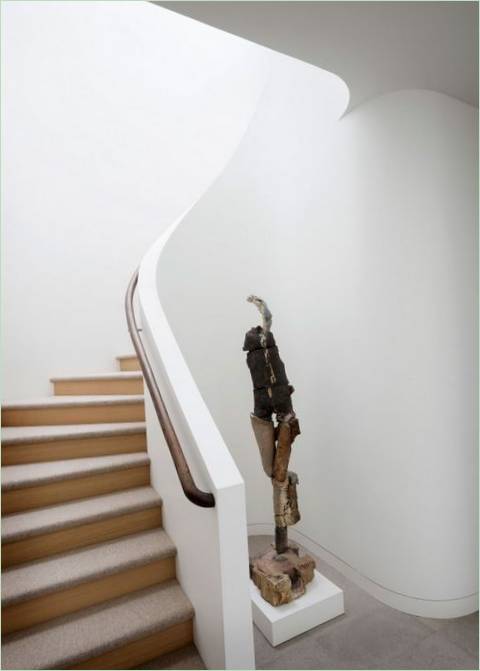 La escalera de la casa de campo Madrona, en EE.UU
