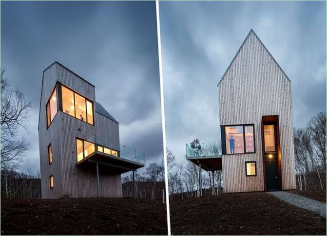 Casa con fachada de madera por Design Base 8: El insólito tejado