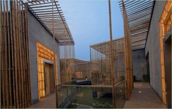 Casa con patio de bambú proyecto de casa privada moderna