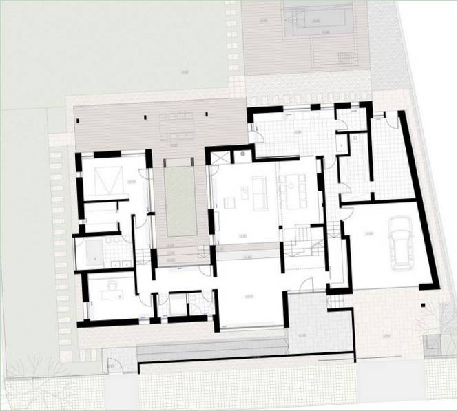 Proyecto de casa de Andreescu &amp; Gaivoronschi. Plano de la planta baja