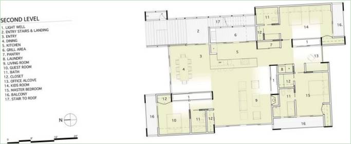 Plano de la residencia Northwest Harbor de Bates Masi Architects