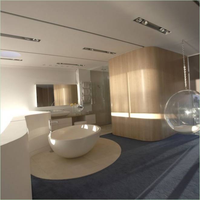 El cuarto de baño de la casa de campo de lujo Casa Euroinsztein