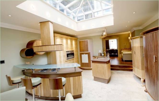 Diseño interior de una cocina en una mansión de Londres