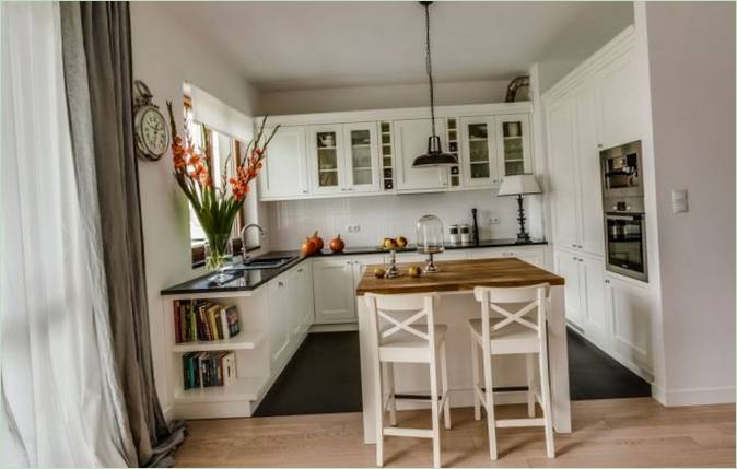 Diseño interior de la cocina de una casa particular 'Family Island'
